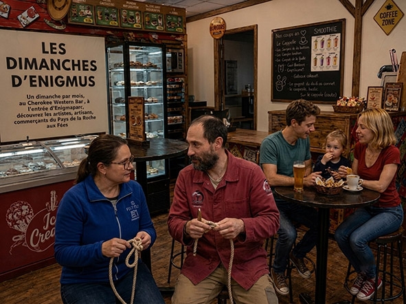 Nouveauté au Cherokee (restaurant ENIGMAPARC Janzé) : les Dimanches d'Enigmus - pour la 1ere le 30 aout, matelotage avec Trigoriou